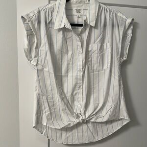 Olive & Oak White Shirt with Blue Stripes
